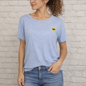 SUNDAY BEST Aritzia Light Blue Laugh-Cry Emoji T T-shirt top L